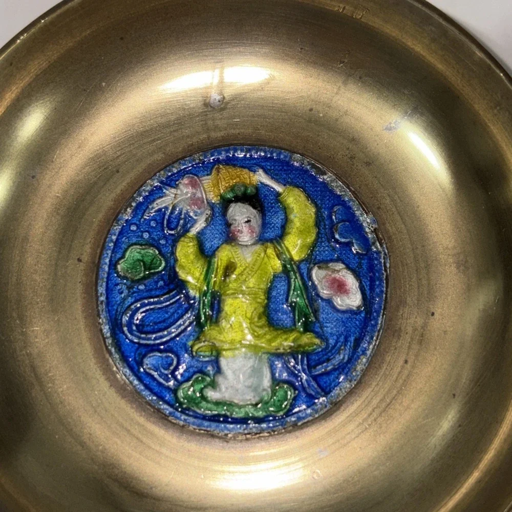 Vintage Chinese Marked Solid Brass 3.5